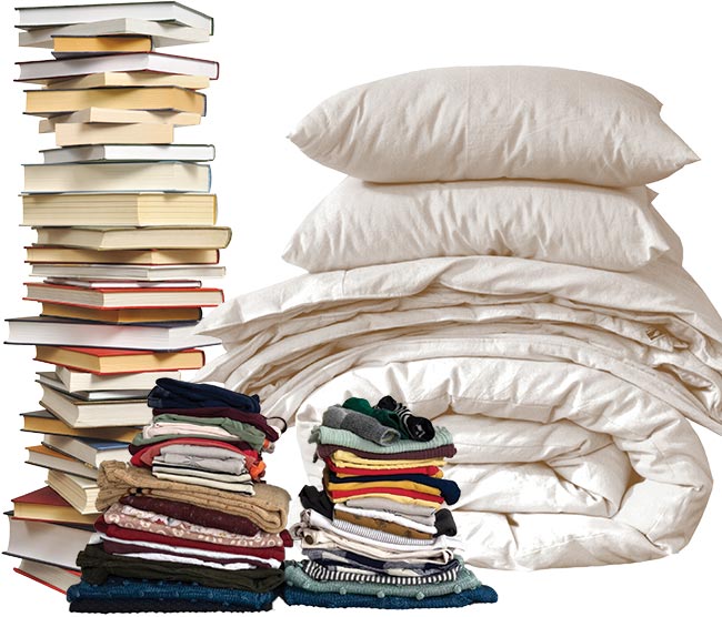 Books Clothes Bedding